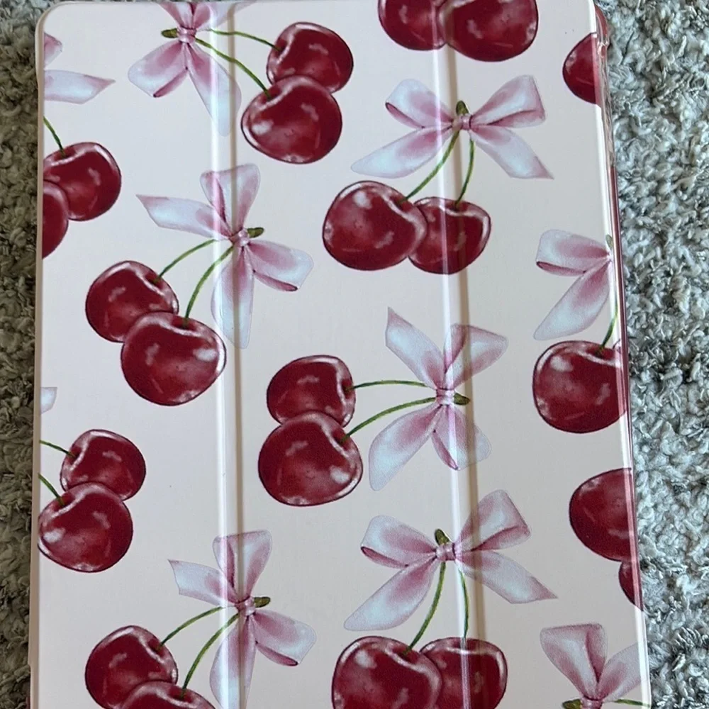 Cherry and Bow iPad Case red and pink NWOT